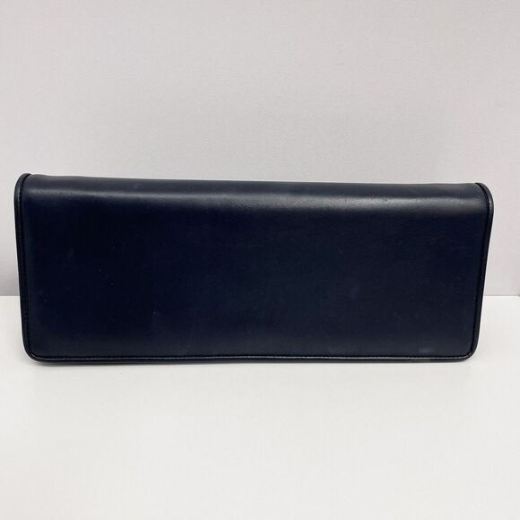 Vintage Salvatore Ferragamo Leather‎ Shoulder Bag or Clutch Navy Blue Rectangle - Picture 4 of 15